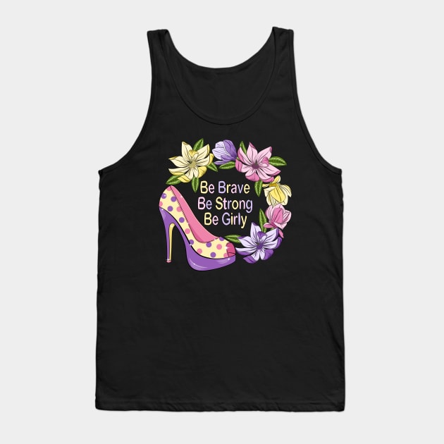 Be Brave  Be Strong  Be Girly - Magnolia Flowers Tank Top by Designoholic